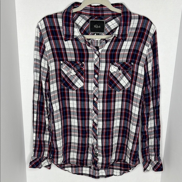 Rails Hunter Shirt Plaid Button Up Red White Blue Black S - Picture 1 of 6
